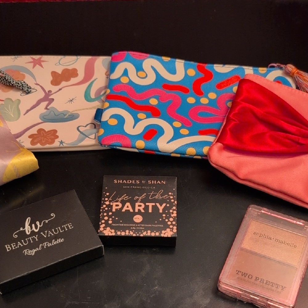 Colorful Makeup Bag Set with Beauty Vaulte Palette